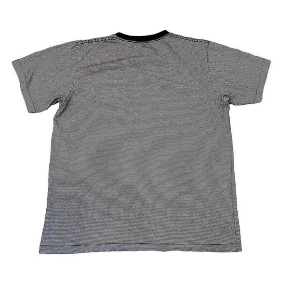 Disney Mickey Mouse Uniqlo Black & White Pin Stripe Short Sleeve Shirt Sz L - Picture 6 of 9